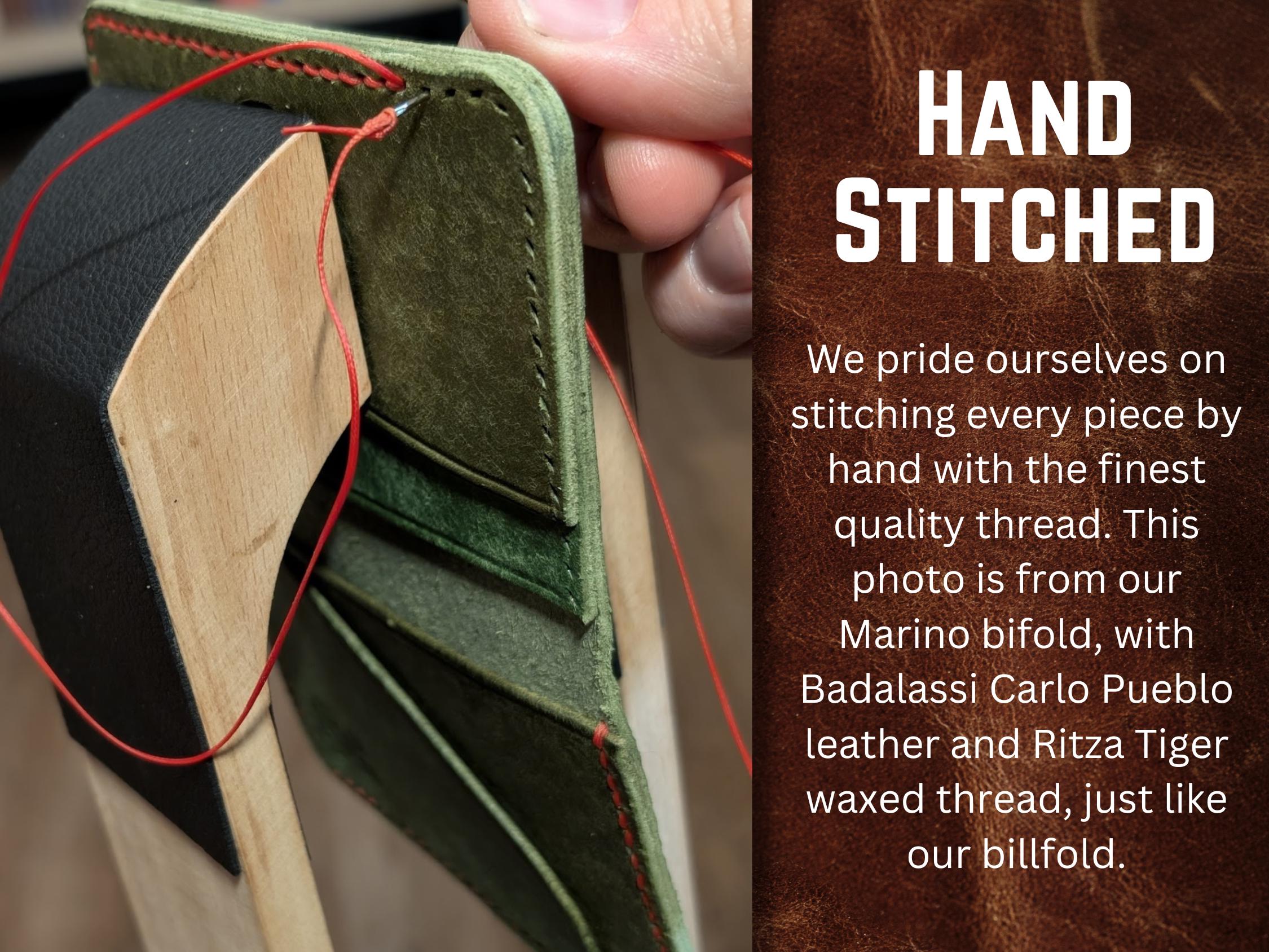 Handmade Italian Leather Billfold Wallet: Free Engraving, Slim Design - Thumbnail 3