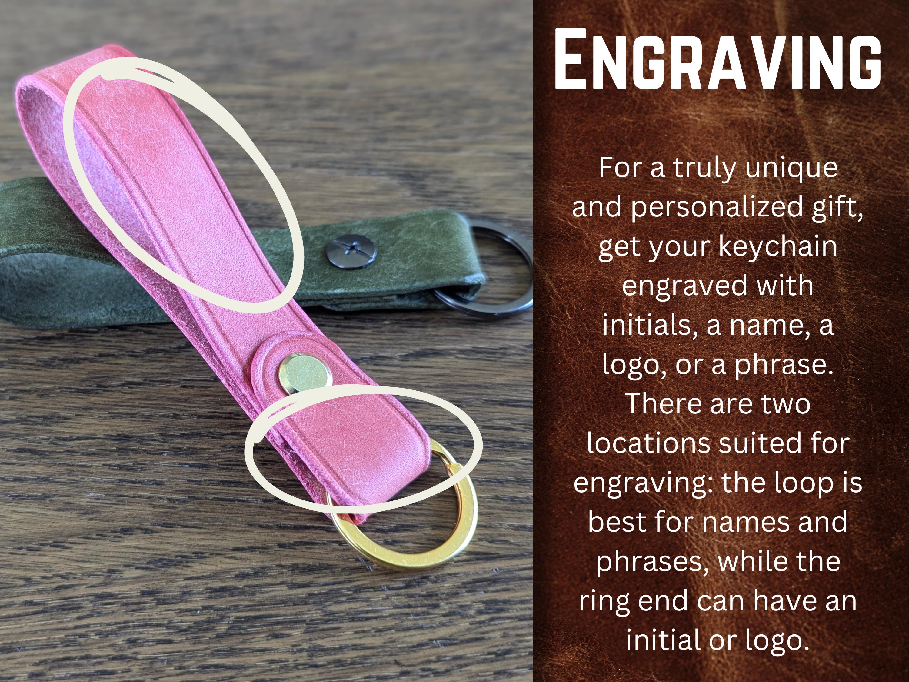 Personalized Leather Keychain: Badalassi Pueblo Italian Leather, Engraved Gift - Thumbnail 5