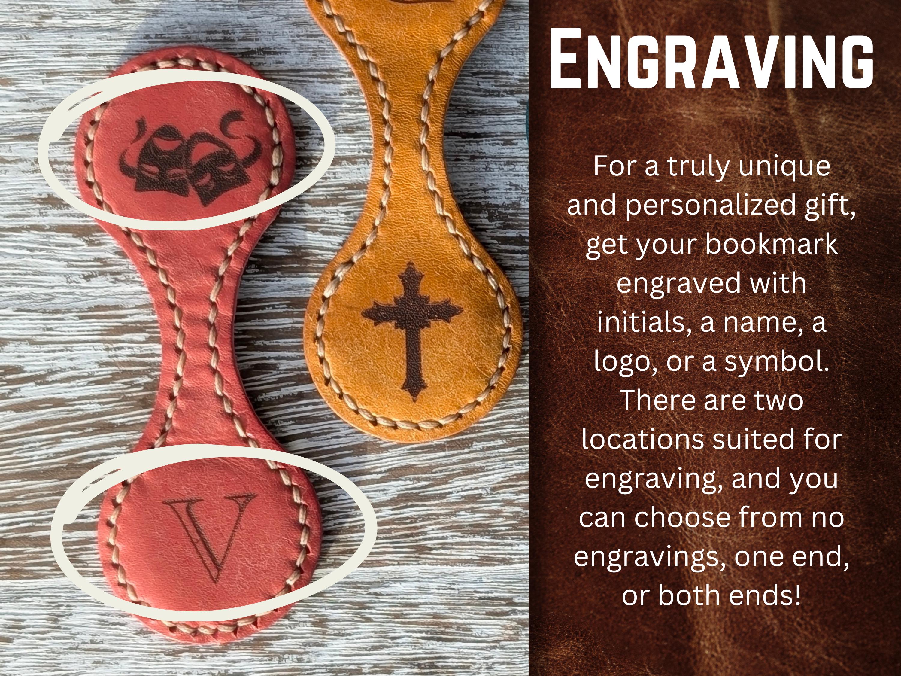 Personalized Italian Leather Magnetic Bookmark: Engraved Suede Lined Page Holder - Thumbnail 6