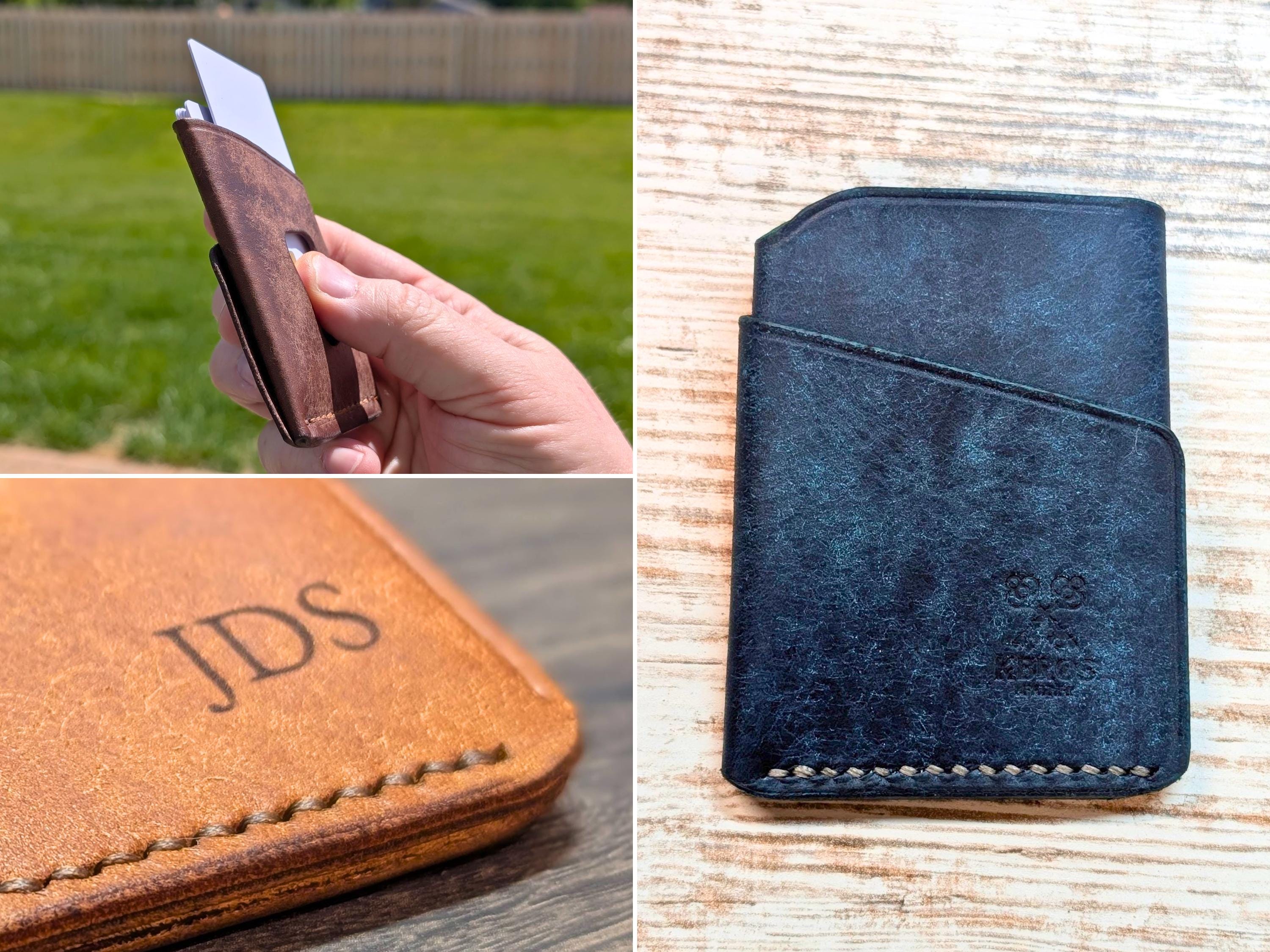 Tan Leather Front Pocket Wallet: Personalized Italian Pueblo Card Holder - Thumbnail 7