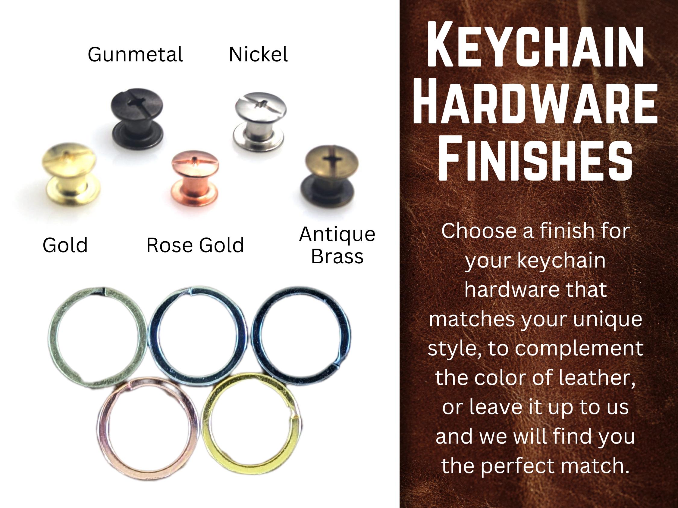 Engraved Leather Loop Keychain, Custom Dye Colors, Replaceable Hardware, Bulk Orders, Promotional Gift, Full Grain Veg Tan Leather Handmade - Thumbnail 4