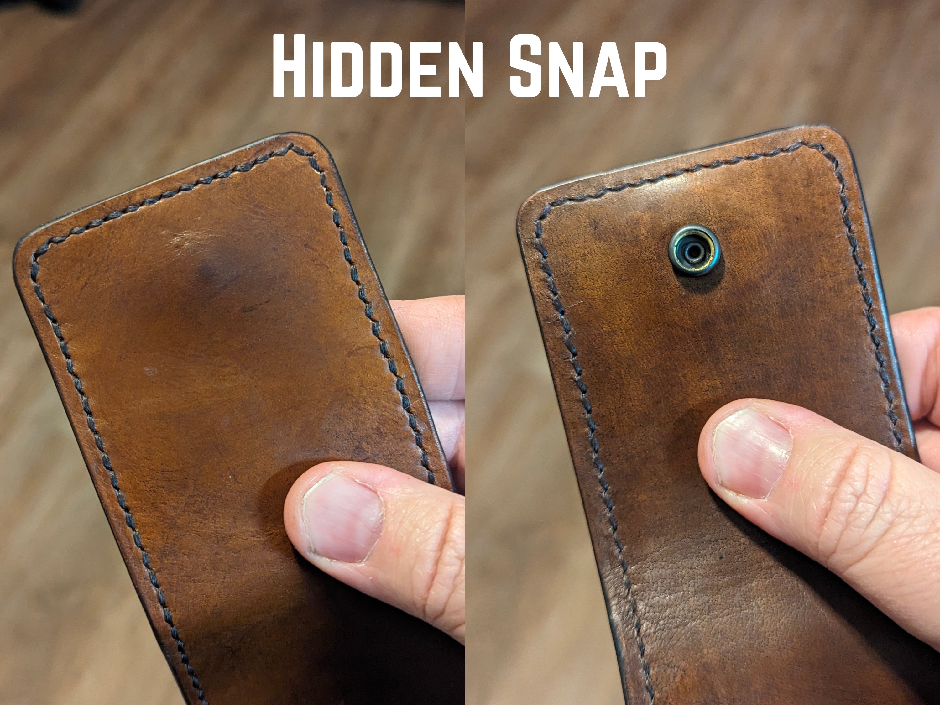 Minimalist Leather Flap Wallet: The Johnny, Free Engraving - Thumbnail 3