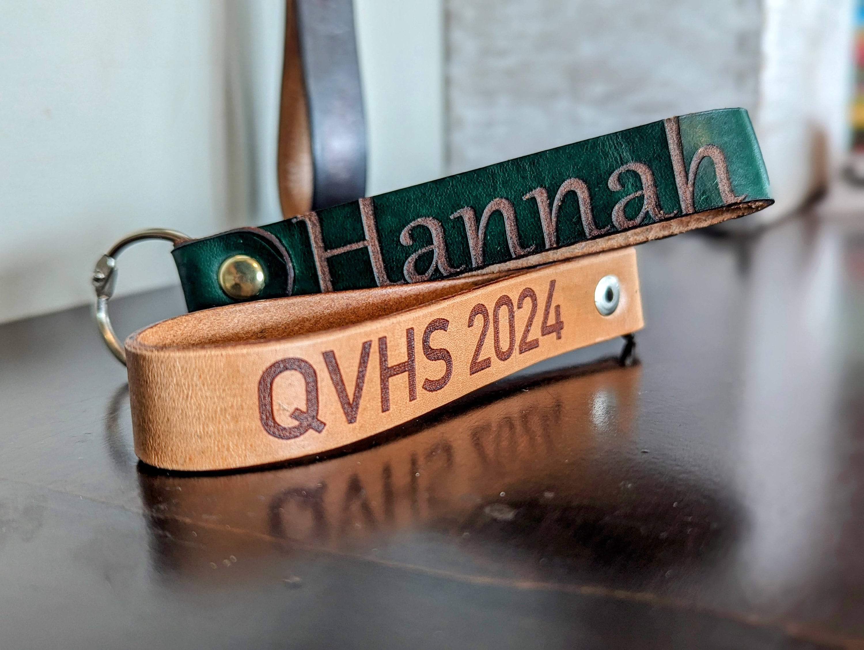 Personalized Leather Graduation Keychain: Custom Engraved Keepsake - Thumbnail 6