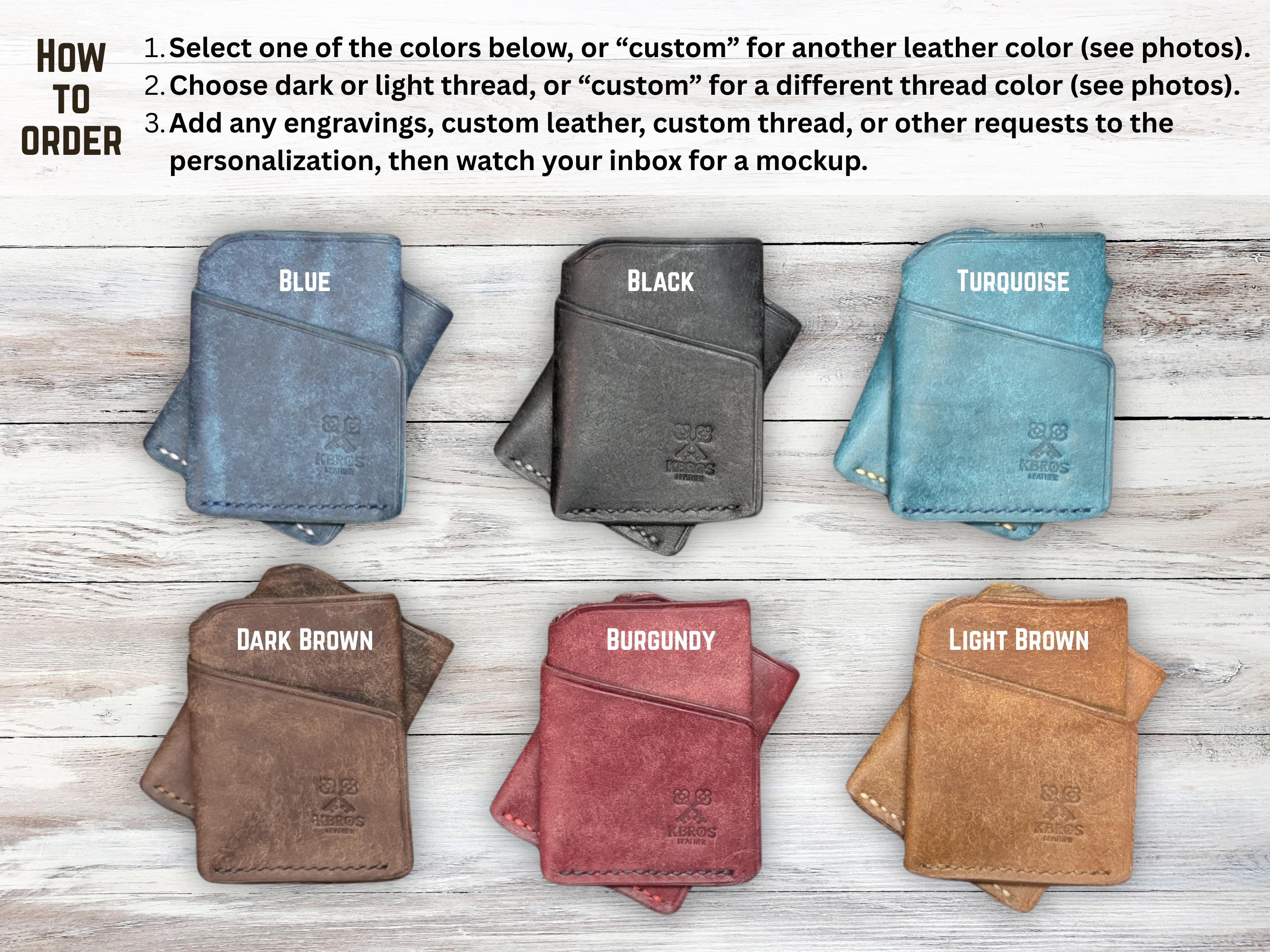 Slim Italian Leather Front Pocket Wallet: Hand Stitched, Personalized - Thumbnail 5
