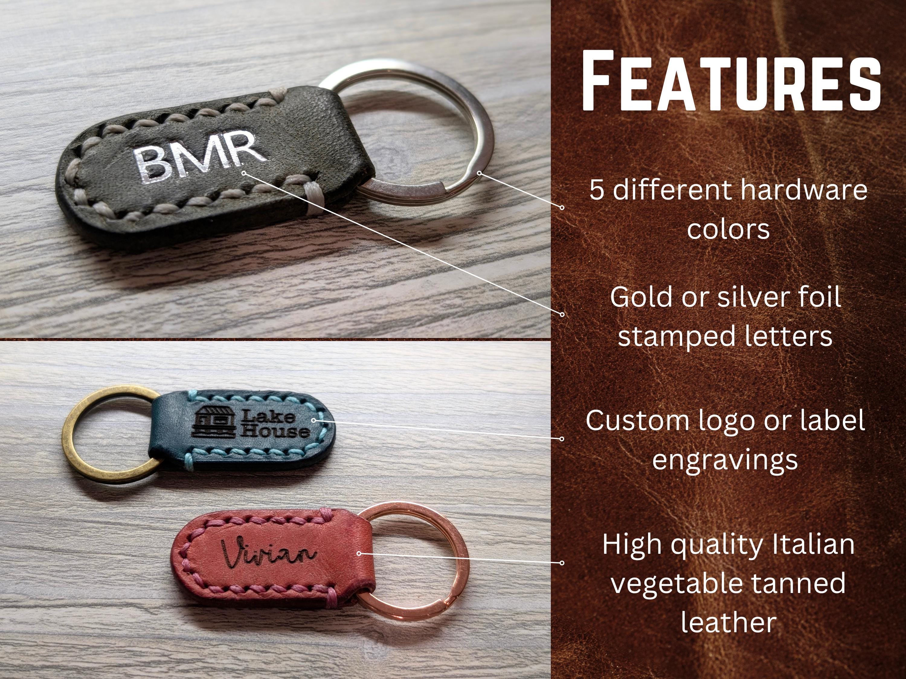 Custom Stamped Leather Keychain: Badalassi Pueblo Italian Leather - Thumbnail 4