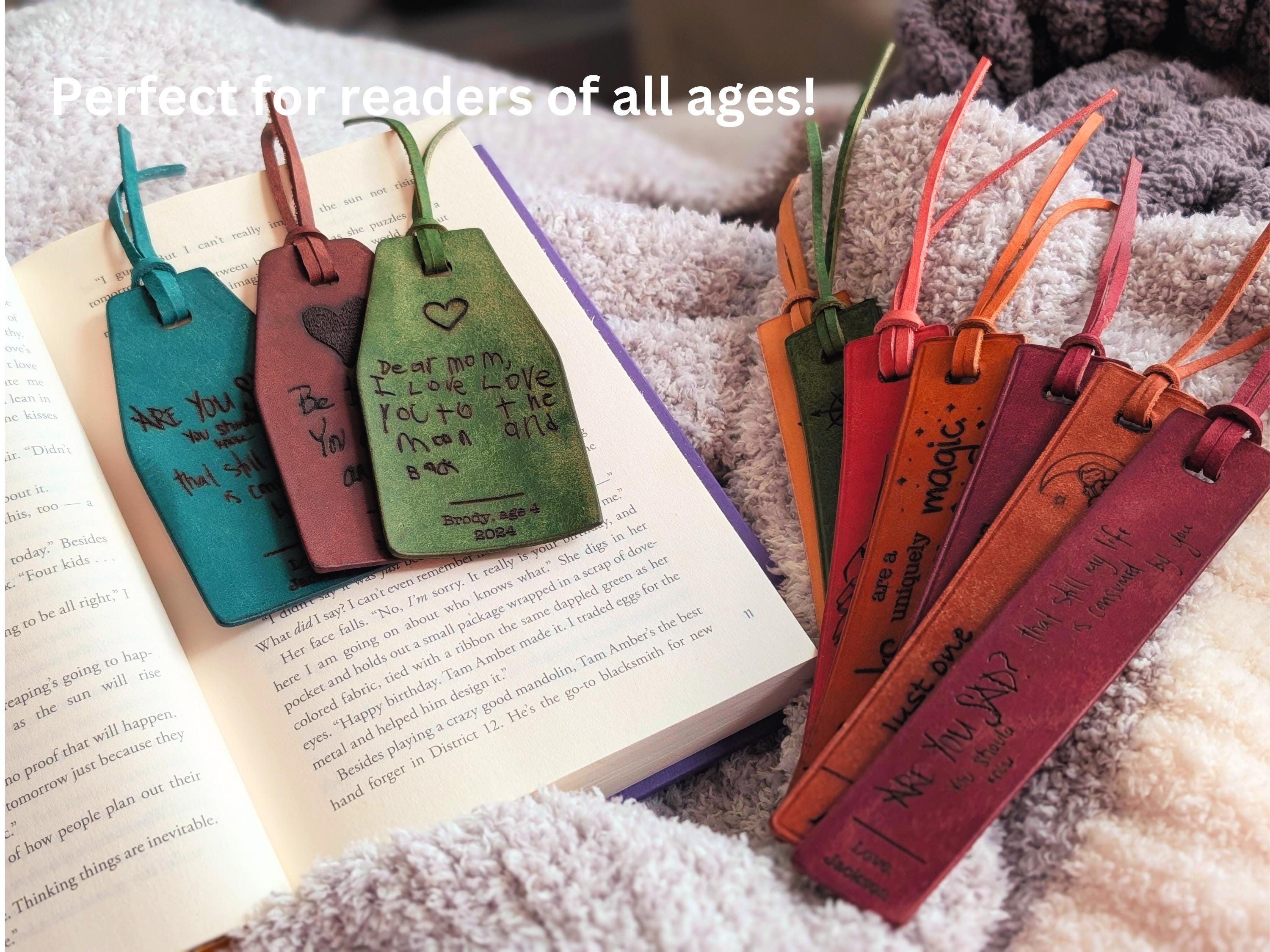 Personalized Handwriting Leather Bookmark: Engraved Keepsake Gift - Thumbnail 7