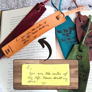 Custom Handwritten Leather Bookmark Graduation Gift for Student Personalized Keepsake with Handwriting Engraved for Class of 2025