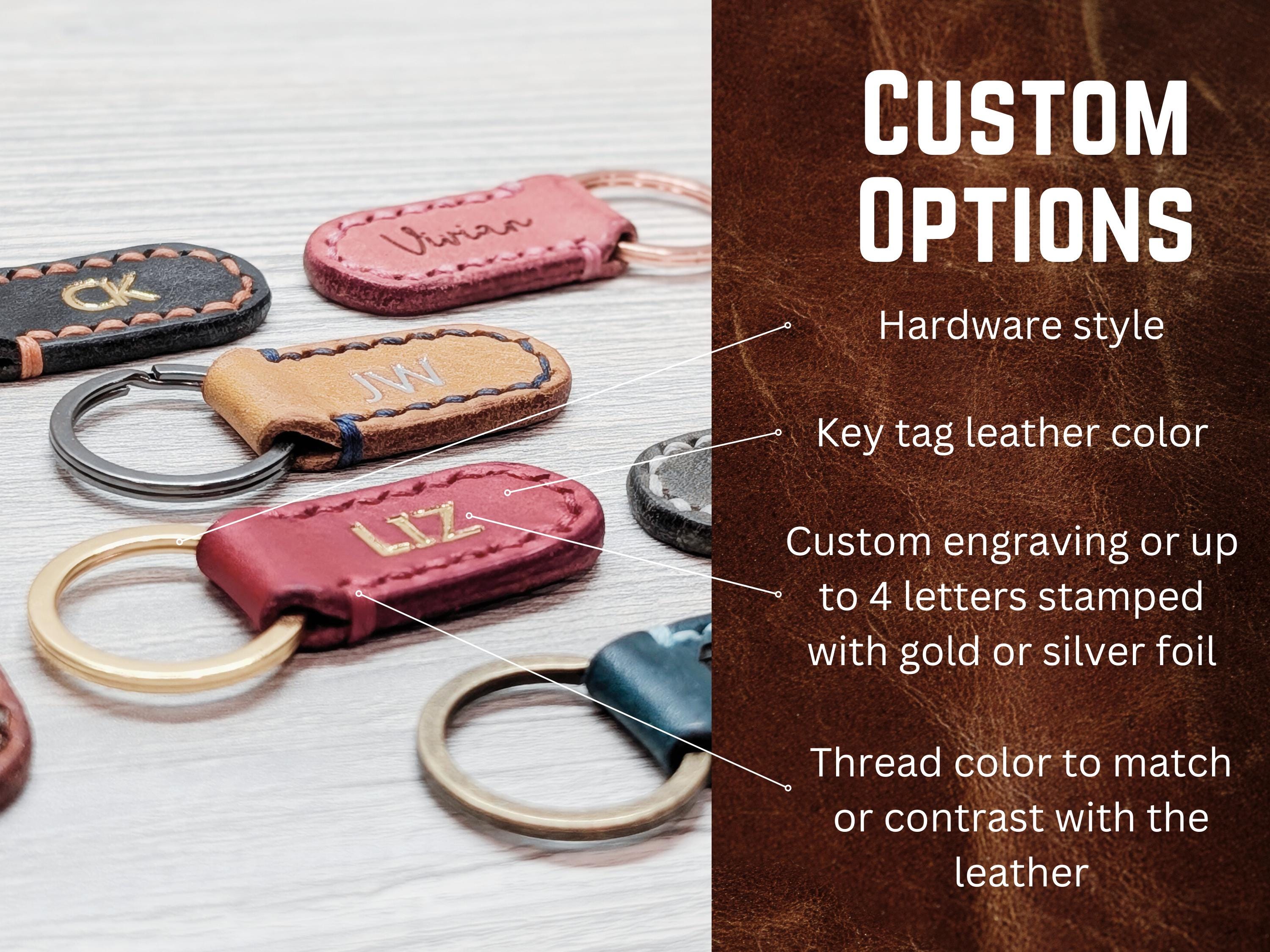 Custom Stamped Leather Keychain: Badalassi Pueblo Italian Leather - Thumbnail 5