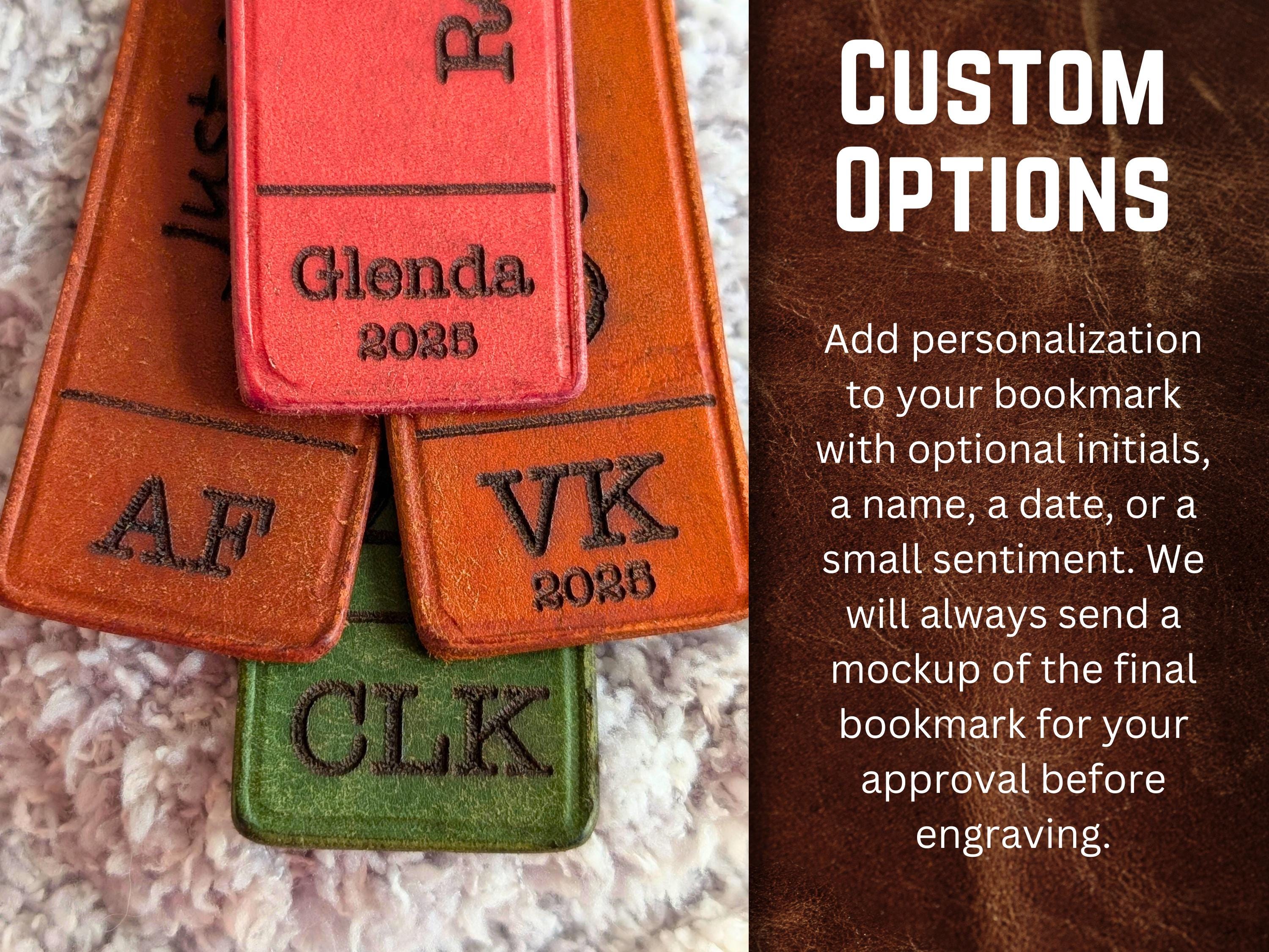Engraved Leather Bookmark with Inspirational Quote Gift for Book Lovers Personalized Leather Bookmark Gift for Readers Handmade in USA - Thumbnail 5