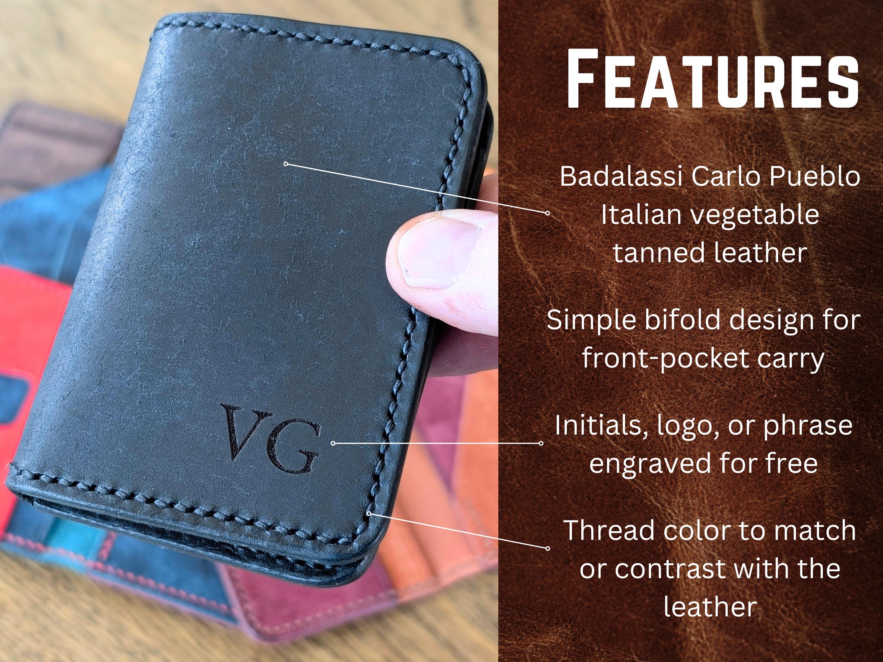 Handmade Italian Leather Bifold Wallet: Badalassi Carlo Pueblo Card Holder - Thumbnail 3