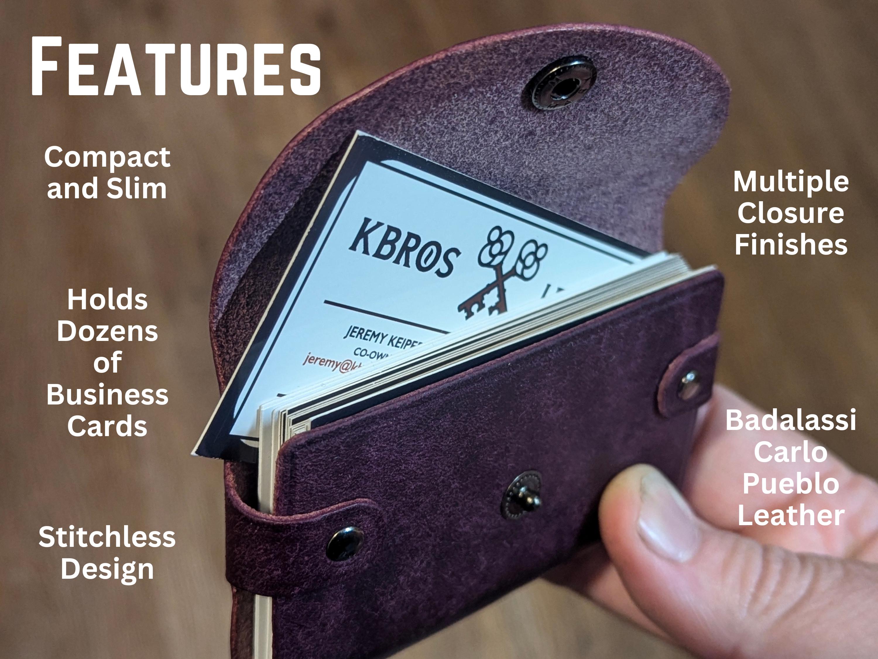 Minimalist Leather Card Case: Badalassi Carlo Pueblo, Stitchless Design - Thumbnail 2