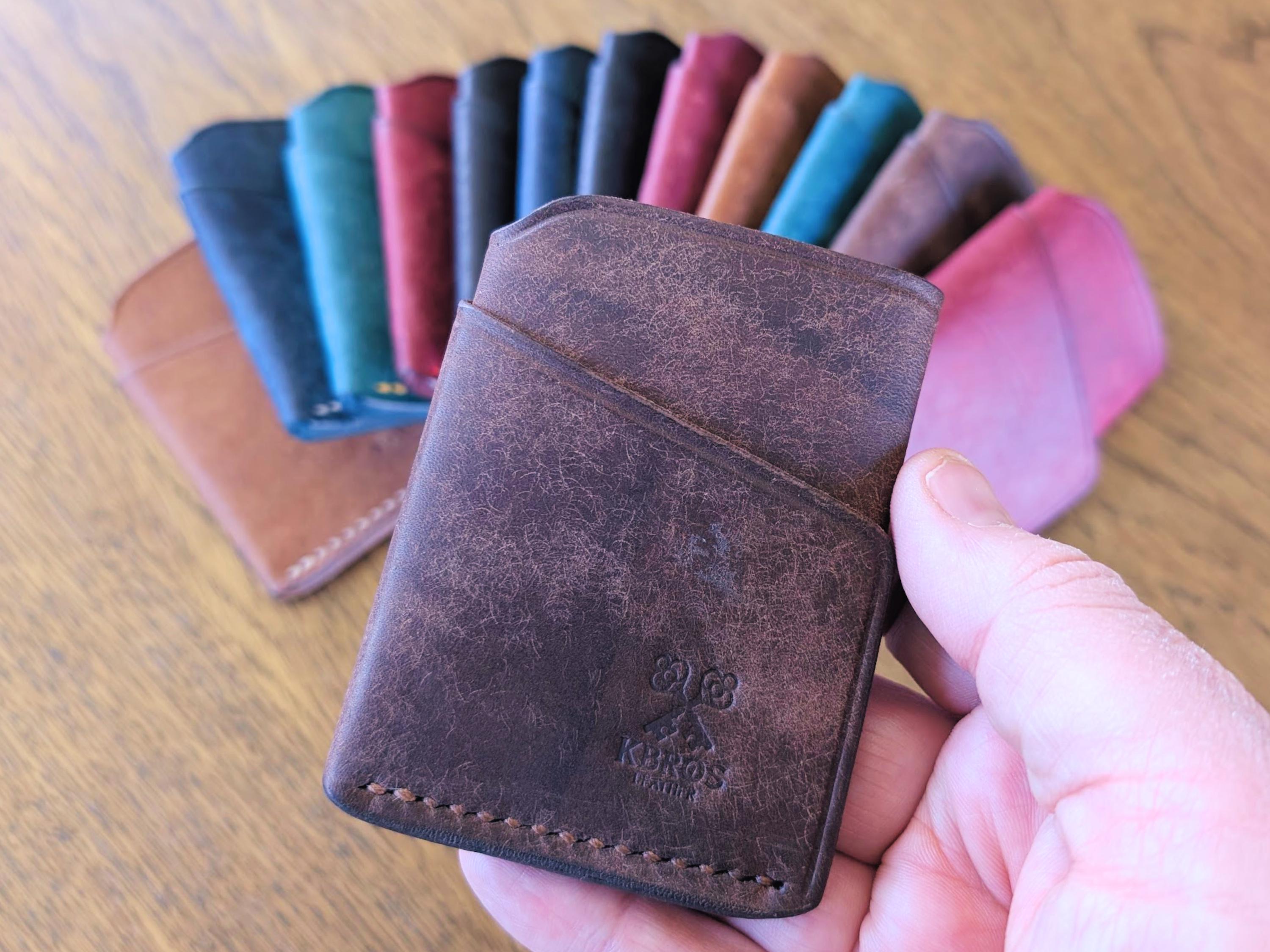 Slim Italian Leather Front Pocket Wallet: Hand Stitched, Personalized