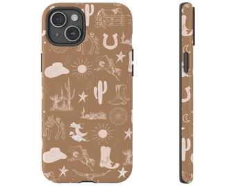 Cowgirl Cowboy Case Wild West For iPhone 15, 14, Pro Max, Samsung Galaxy S23, S22 Ultra, Pixel, Protective phone case