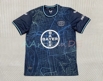 2324 Leverkusen Camiseta edición especial | camiseta edición conmemorativa mapa | regalos para fans | 23-24 campeones de la Bundesliga | Bayer 04 Leverkusen