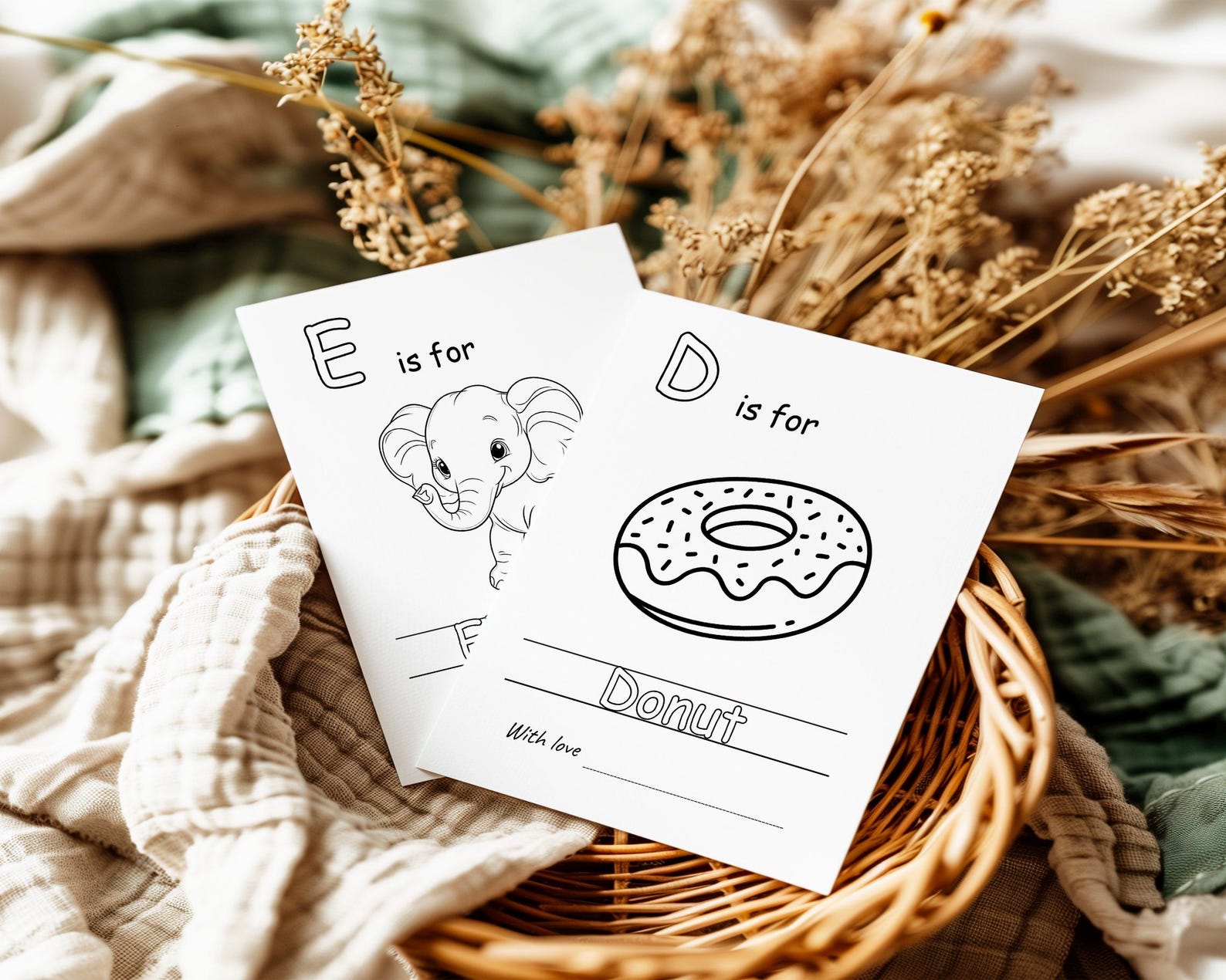 52 PAGES ABC Baby Shower Coloring Book, Baby's First ABC Book, Baby ...