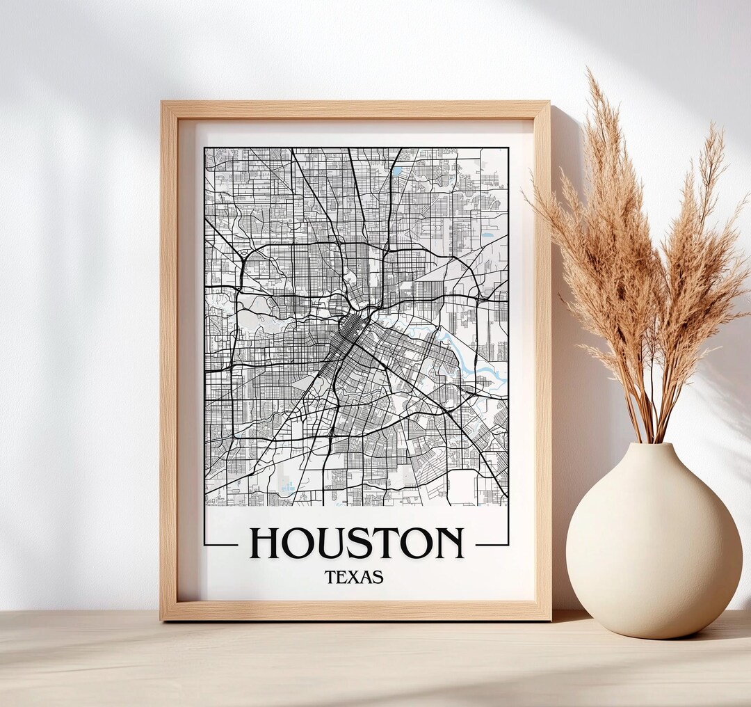 Houston Texas Map Print Houston - Il 1080xN.6361662451 3w35 