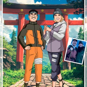 カスタムアニメポートレート、カップルの漫画の描画、写真からのパーソナライズされたアニメ漫画、カスタムアニメアート、記念日のギフトのアイデア