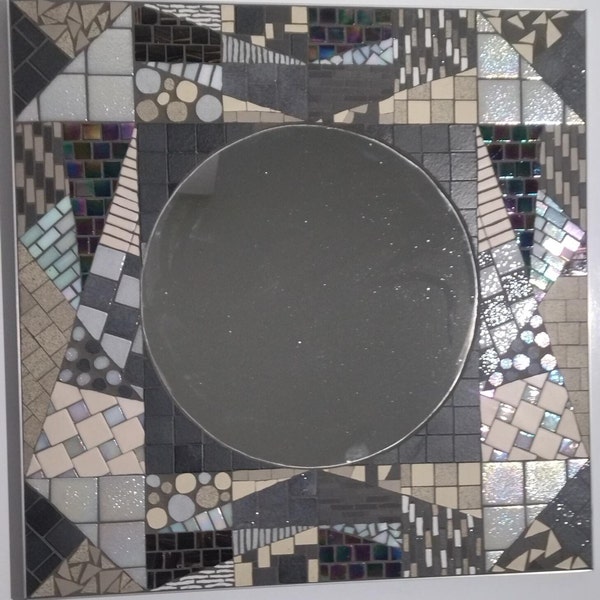 mosaïque, miroir, fait main, artisanat, objet créatif