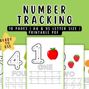 Tracing Worksheets for Kids, Busy Book for kids, Toddler Workbook, Preschool Home, Homeschool for Kids, Handwriting, Number Tracing for Kids