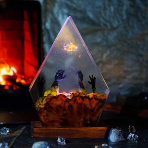 Lord Ring Resin Lamp, Monster and Ring Handmade Decor Epoxy Resin Lamp, Unique Handmade  Gift for Room Decor, Resin Night light gift