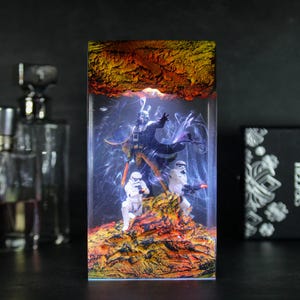 Darth Lord Vader Resin Lamp, Star wars handmade night light, Epoxy Resin Lamp gift, Game gift for him, Birthday gift for him