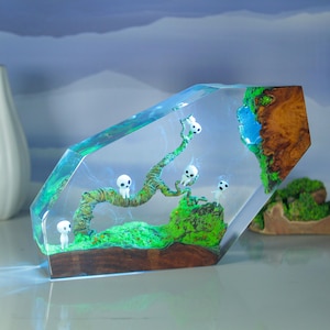 Epoxy resin lamp famous anime, Epoxy Night Light Gift, resin epoxy lamp, Kids gift, Game gift for him, Birthday gift for him, Mononoko hime