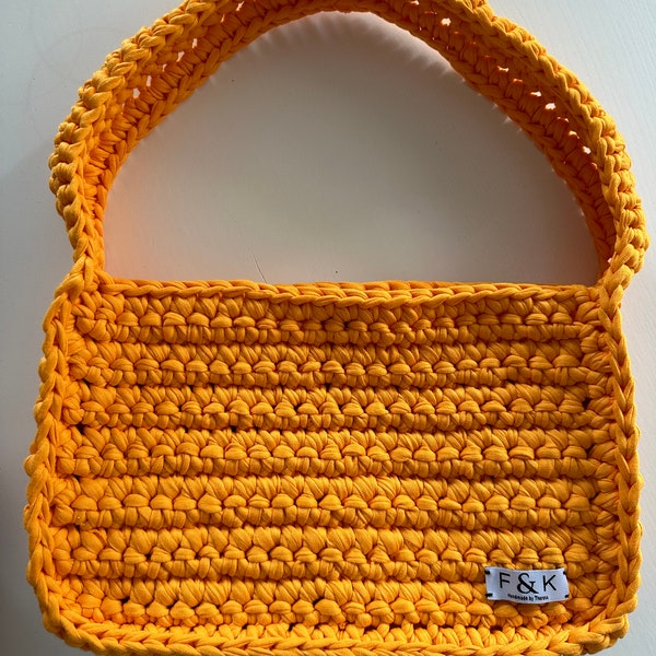 Gehäkelte Tasche, gehäkelte Schultertasche, gehäkelte Tasche, handgemachte Tasche, Crochet, Recycled handbag, handmade crochet bag