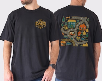 Müde Dad 2-seitiges Shirt Lustiges Geschenk, Vatertag Müde Dads Club T-Shirt, Mat Road Car Rennbahn T-Shirt, Geschenk für Papa, Dummes T-Shirt