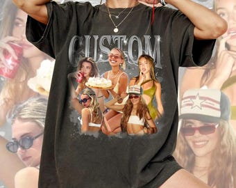 Custom Face 90s Bootleg T-Shirt - Personalized Photo Shirt for Boyfriend or Couple - 90s Rapper Graphic Shirt - Unique Music Fan Gift