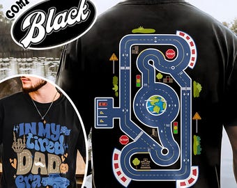 Race Car Track Comfort Colors Shirt for Dad, Race Track Shirt for Dad, Racing Shirt, In My Tired Dad Era, Tired Dads Club, Massage Shirt