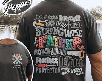 Custom Best Dad Ever Shirt, Personalized Comfort Colors Tee, Fathers Day Gift from Kids, Papa Cross T-Shirt with Name, Father's Day Gift