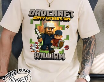 Personalized Gamer Dad T-Shirt, Custom Photo Gift for Dad, Father's Day Comfort Colors Tee, Gamer Husband
