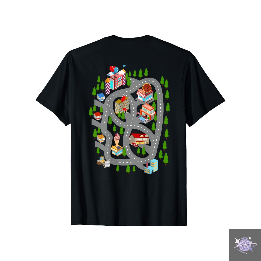 Vintage Retro Play Cars On Dad's Back Mat Road, Play Car Road Tshirt, Car T Shirt for Dad, Road T Shirt for Dad, Race Car Track T Shirt