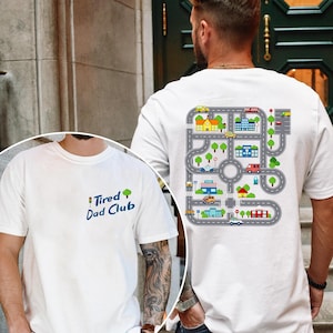 Tired Dads Club Shirt, Racing Shirt for Dad,Car Race Track Shirt,Playmat TShirt,Race On Dad&#39;s T-shirt,Fathers Day Gift 2025