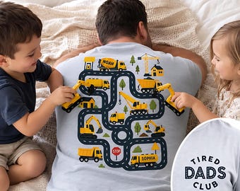 Play Cars On Dads Back Shirt, Funny Tired Dad Club Tee, Father Birthday Gift, Car Race Track Back Shirt, Playmat T-Shirt, Father's Day Gift