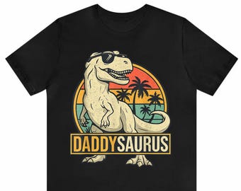 Koszulka Daddysaurus, zabawna koszulka z dinozaurem, koszulka z okazji Dnia Ojca dla taty, prezent dla ryczącego taty, fajna koszulka dla taty T-Rex od dzieci