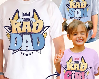 Rad Dad Shirt, Funny Father's Day Gift, Matching Dad and Kids Tee, Cool Grandpa Shirt