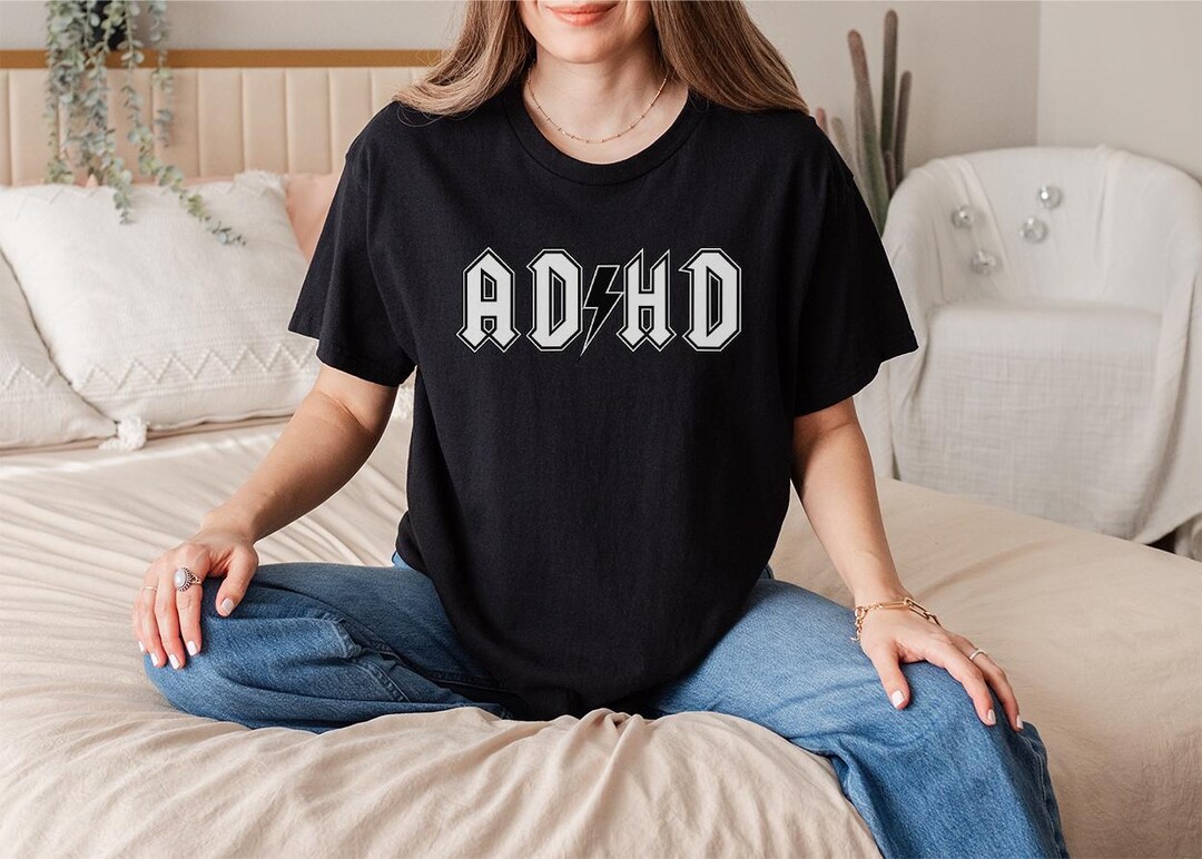 ADHD Shirt Metal Logo Tee, Funny Neurodivergent T-shirt, ADHD Awareness ...