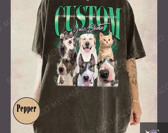 Custom Pet Bootleg Vintage 90s Shirt, Customize Dog Cat Face Idea Tee, Your Photo Rap Tee, Bachelorette Surprise, Custom Surprise Gift