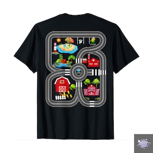 Play Cars On Dad's Back Mat racebaan racebaan T-shirt, T-shirt vaderdagcadeau, T-shirt mat racebaan racebaan, vader Vaderdagcadeau