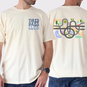 Tired Dads Club 2-sided Shirt, Racing Tee for Dad, Race On Dad Tee, Mat Road On Dad Tee, Fathers Day Gift, Car Race Track Tee, Playmate Tee