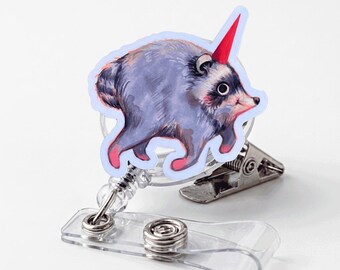 Jimothy Raccoon Badge Reel, Seattle Short Spine Raccoon ID Holder, Stay Weird Nurse Badge Reels, Funny Gift For Coworker