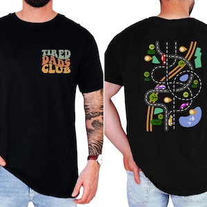 Comfort Colors®Tired Dads Club Shirt, Cute Tired Dads Club Shirt, Play Cars On Dad&#39;s Back, Mat Road Car Race Track Shirt, Father&#39;s Day 2025