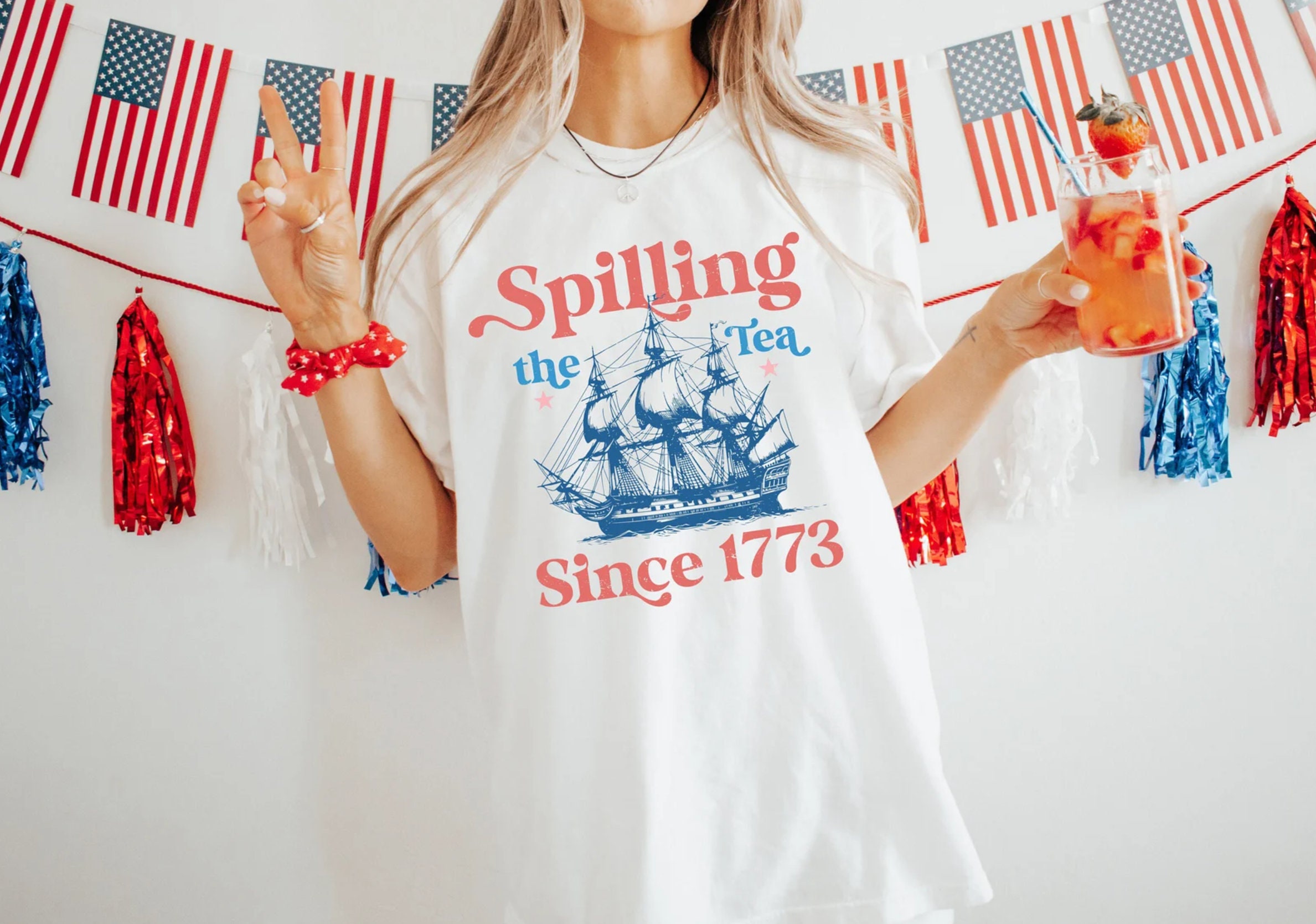 Unisex Spilling The Tea Since 1773 Shirt, 4th Of July Shirt, Patriotic Shirt, USA Shirt, Boston Tea Party, Fourth Of July Shirt