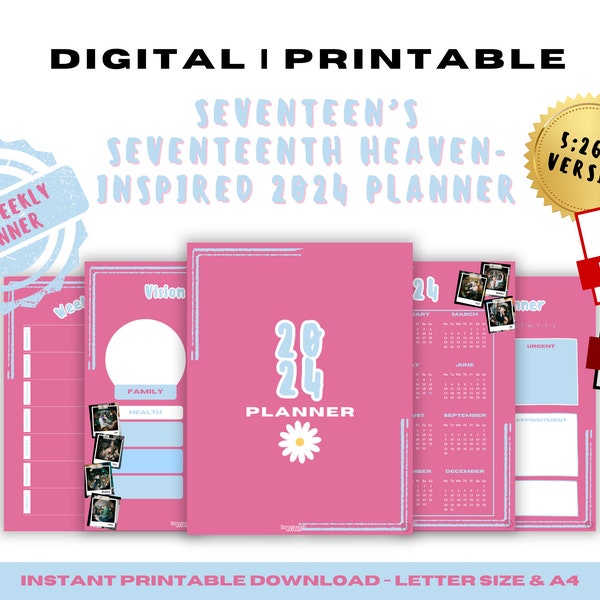 SEVENTEEN Kpop Seventeenth Heaven Inspired Digital Planner Seventeen Planner Seventeen Printable Planner Monthly Planner Weekly Planner