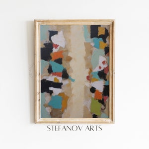 Abstract Pastel Shapes Modern Art, Japandi Art Prints, Mid Century Modern, Wabi Sabi Art Print, Large Abstract Print, Beige Printable A138