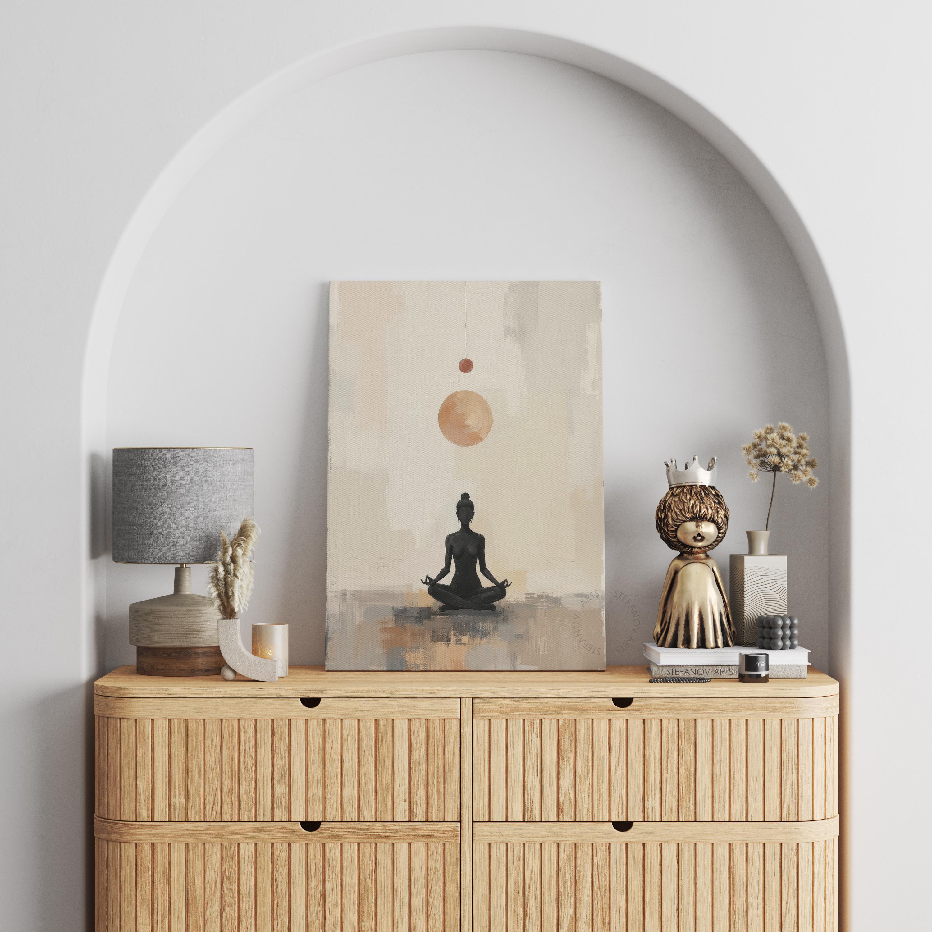 Printable Zen Wall Art, Woman Meditation Lotus Pose, Minimalist ...