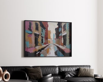Abstract Guitarist Modern Art, Boho Style Art Prints, Mid