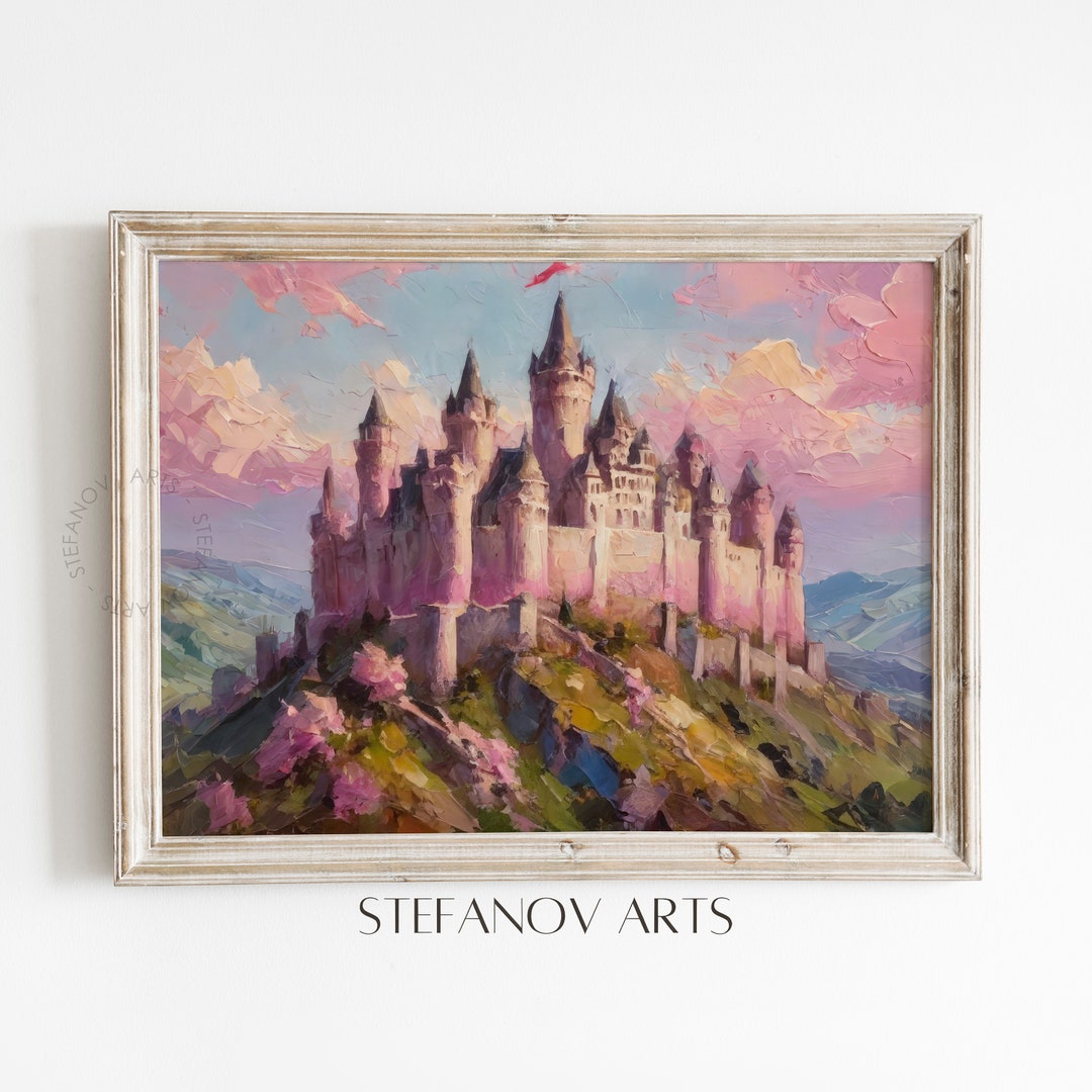 Vintage Princess Castle Printable Wall Art, Nursery Wall Art, Coquette ...