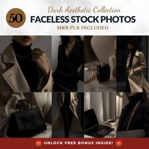 Faceless Girl Boss Stock Photo PLR MRR Dark Aesthetic Marketing Stock Images With Master Resell Rights Luxury Boss Babe Ai Photos Bundle